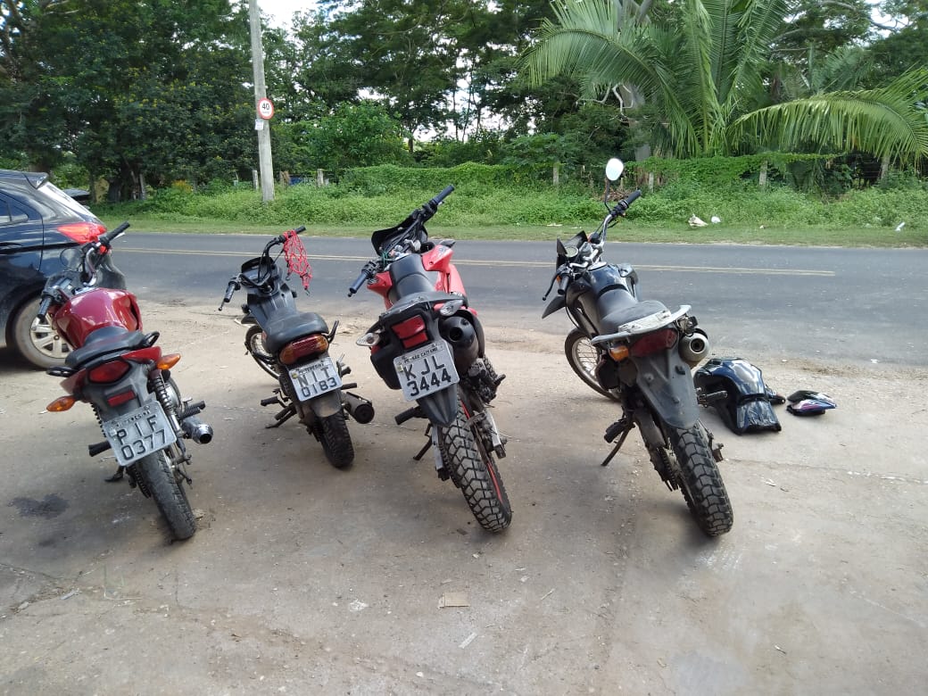 A polícia apreendeu sete motos adulteradas